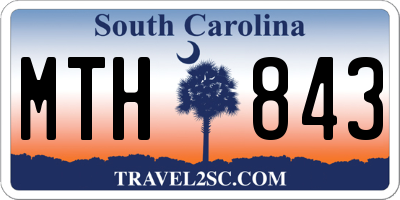 SC license plate MTH843