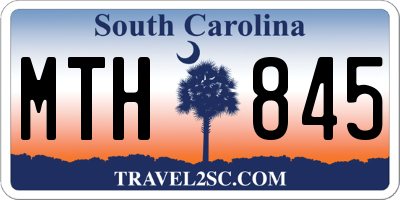 SC license plate MTH845