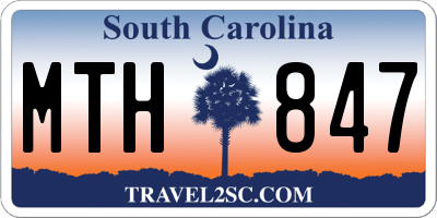 SC license plate MTH847