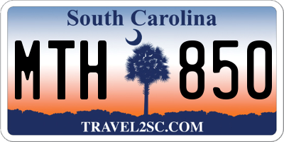 SC license plate MTH850