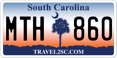 SC license plate MTH860