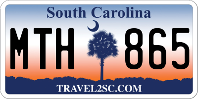 SC license plate MTH865