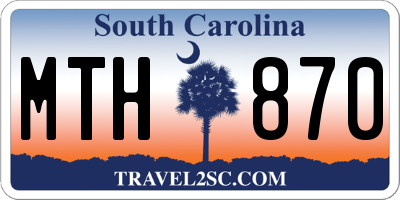 SC license plate MTH870