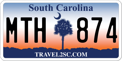 SC license plate MTH874