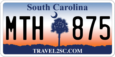 SC license plate MTH875