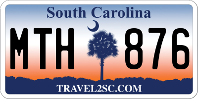 SC license plate MTH876