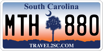 SC license plate MTH880