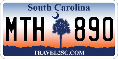 SC license plate MTH890