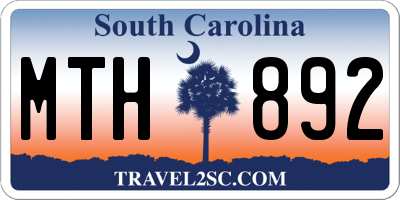 SC license plate MTH892