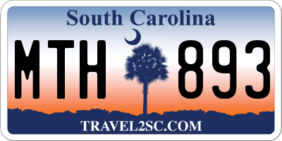 SC license plate MTH893