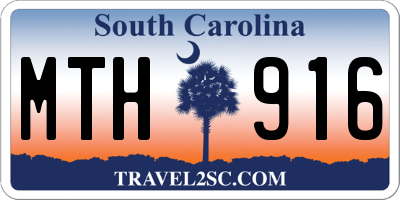 SC license plate MTH916