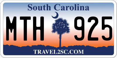 SC license plate MTH925