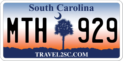 SC license plate MTH929