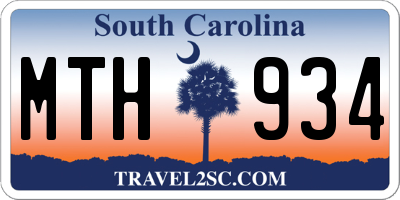 SC license plate MTH934