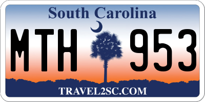 SC license plate MTH953