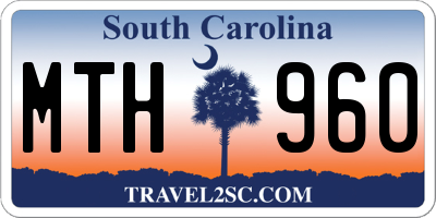 SC license plate MTH960