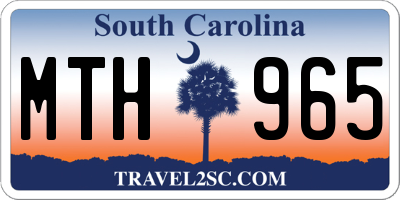 SC license plate MTH965