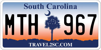 SC license plate MTH967