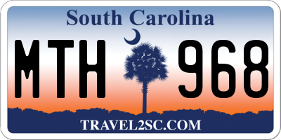 SC license plate MTH968