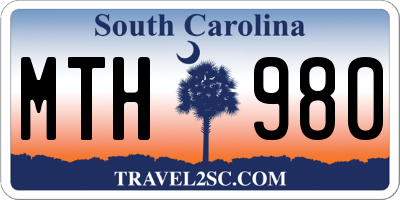 SC license plate MTH980