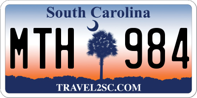 SC license plate MTH984