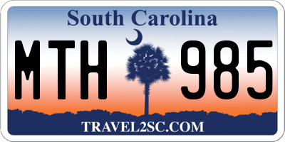 SC license plate MTH985