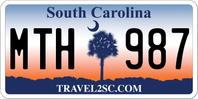 SC license plate MTH987