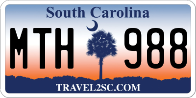 SC license plate MTH988