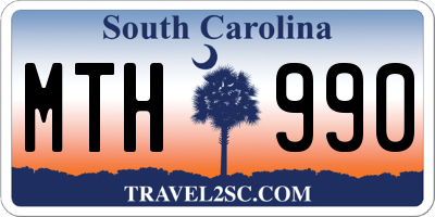 SC license plate MTH990