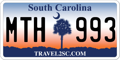 SC license plate MTH993
