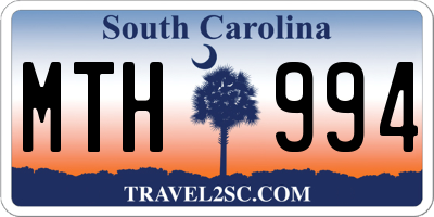 SC license plate MTH994