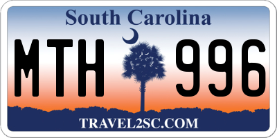 SC license plate MTH996