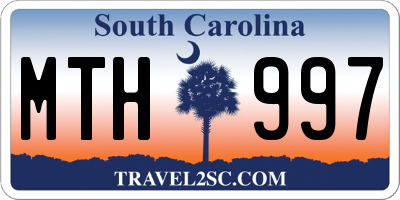 SC license plate MTH997