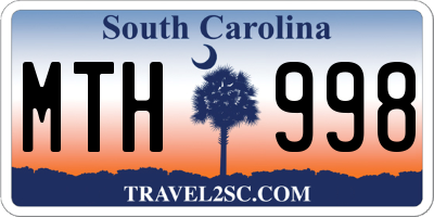 SC license plate MTH998