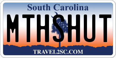 SC license plate MTHSHUT