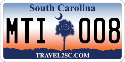 SC license plate MTI008