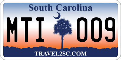 SC license plate MTI009