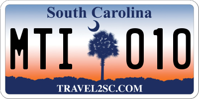 SC license plate MTI010
