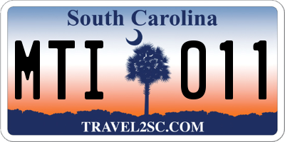 SC license plate MTI011