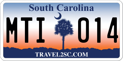 SC license plate MTI014
