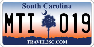 SC license plate MTI019