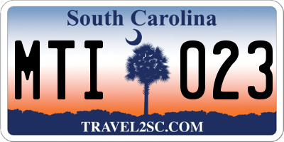 SC license plate MTI023