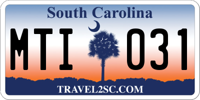SC license plate MTI031