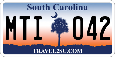 SC license plate MTI042