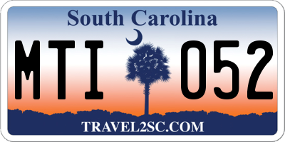 SC license plate MTI052