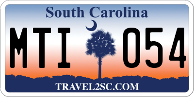 SC license plate MTI054