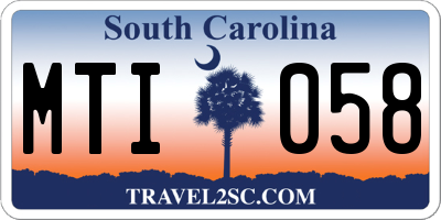 SC license plate MTI058
