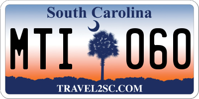 SC license plate MTI060