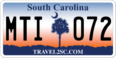 SC license plate MTI072