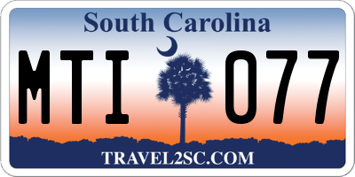 SC license plate MTI077